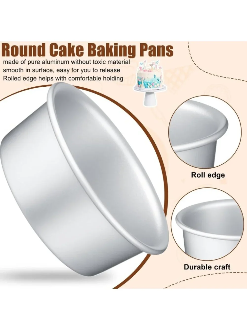 24 Pack Mini Round Cake Pans - 4 Inch Aluminum Baking Tins + 100 Parchment